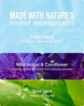 BRUMISATEUR Evian Protect Facial Mist organic cornflower softening visual.