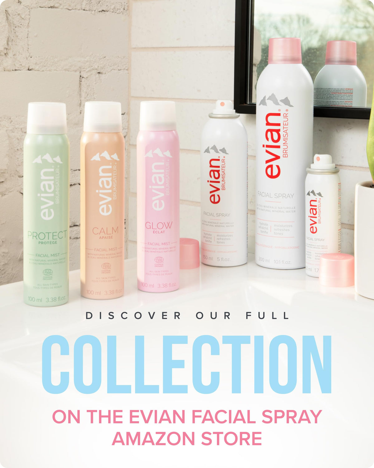 BRUMISATEUR Evian Protect Facial Mist alpine-inspired hydration mood.