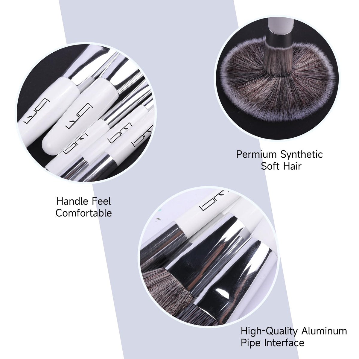 Brush Master soft synthetic bristles deliver silky blending for smooth, even makeup application