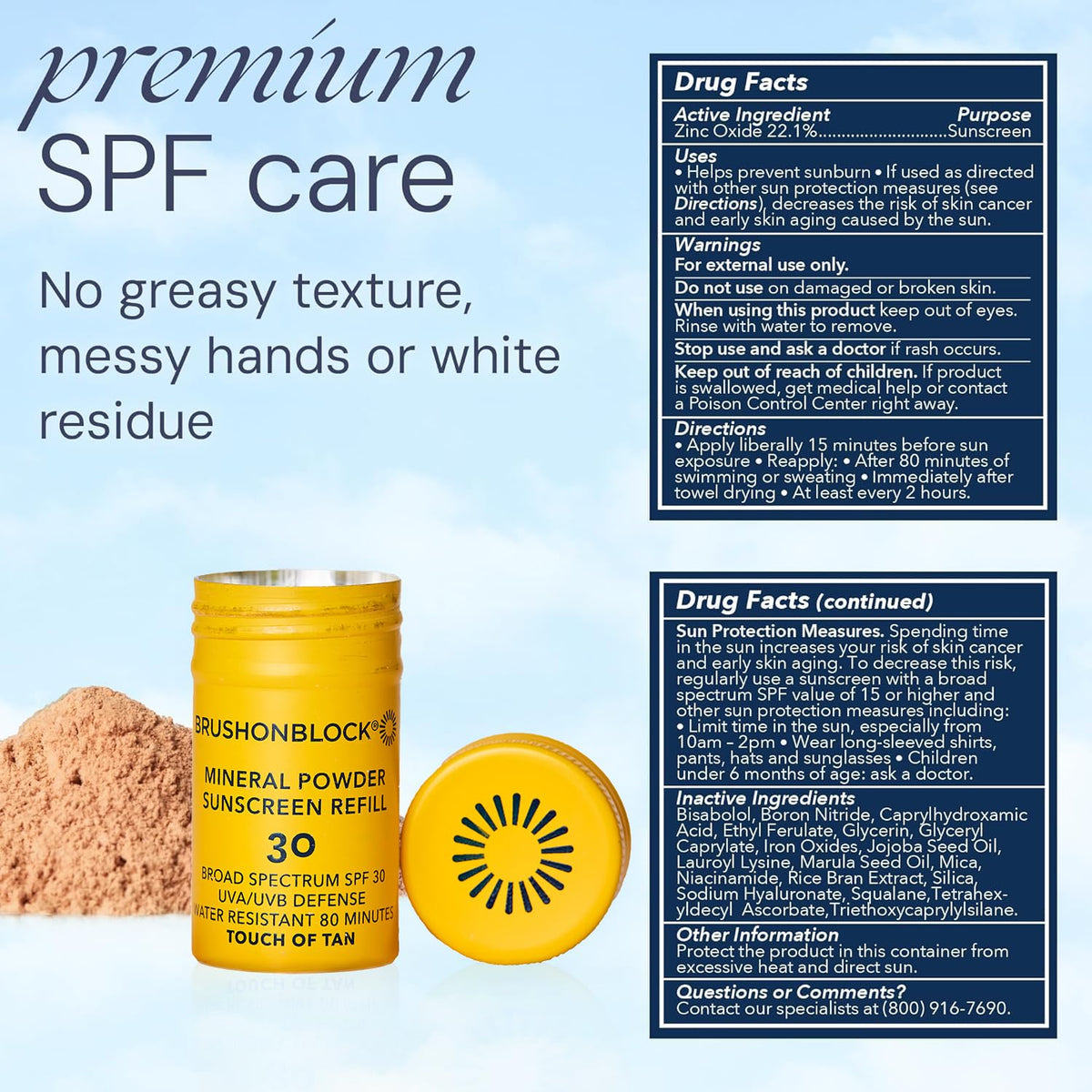 Reef-friendly Brush On Block formula free of oxybenzone and octinoxate