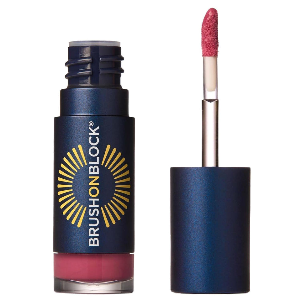 Brush On Block Lip Oil SPF 30 bottle close-up showing mineral protection and hydration.