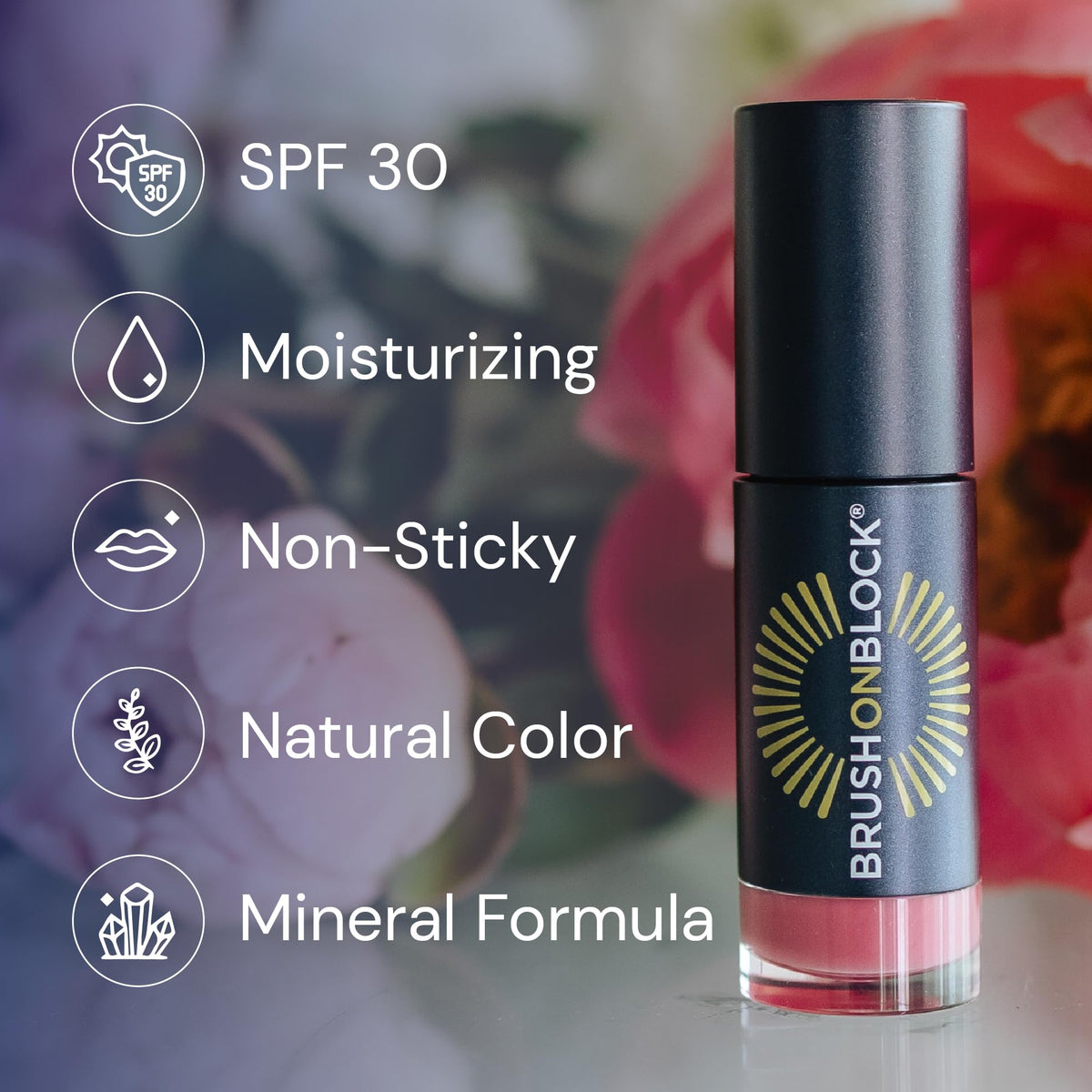 Brush On Block Lip Oil SPF 30 ingredients argan castor show nourishing oils.
