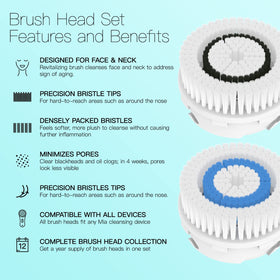 Brushmo Mia-2 replacement head, gentle yet effective debris removal.