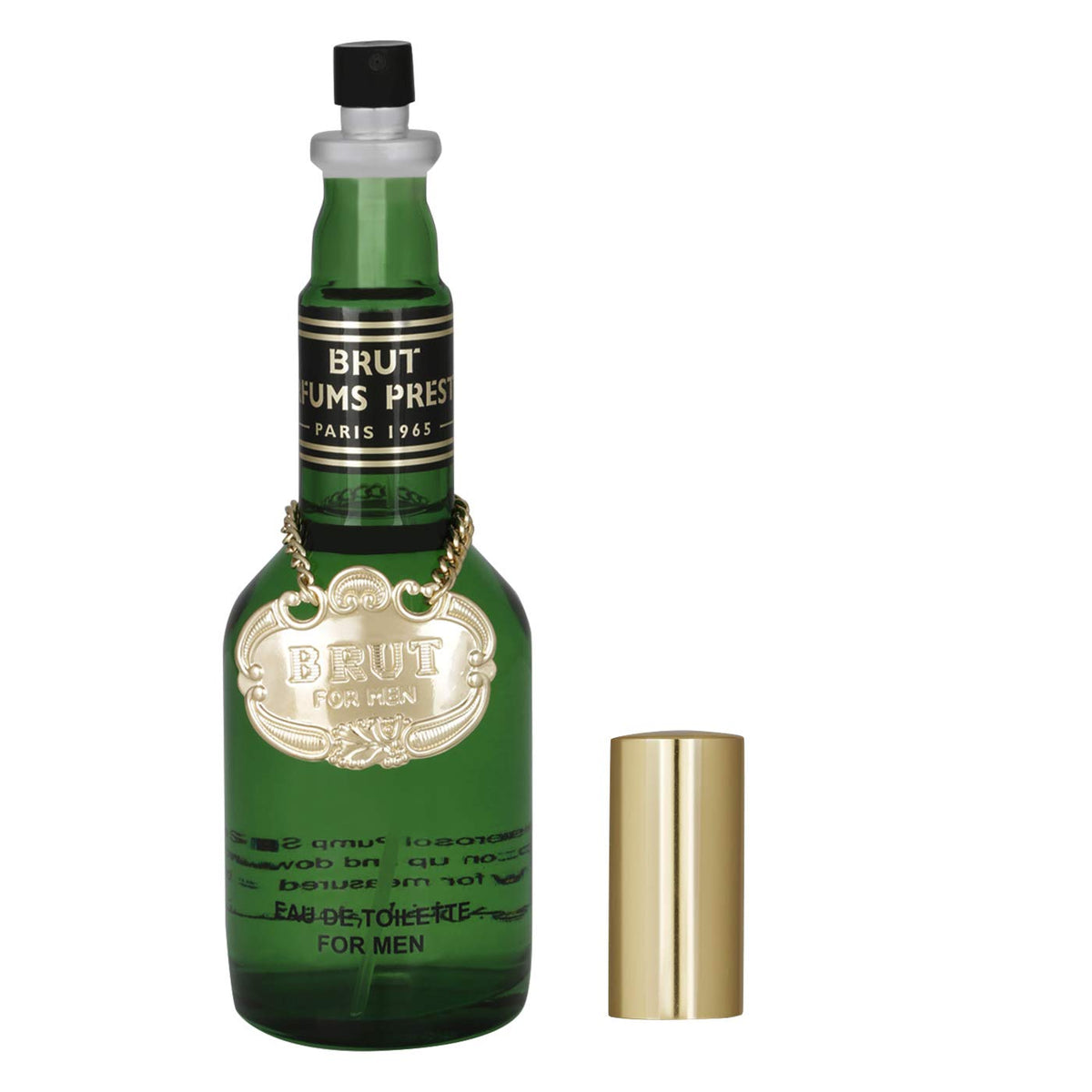 Brut bottle on display conveys timeless style