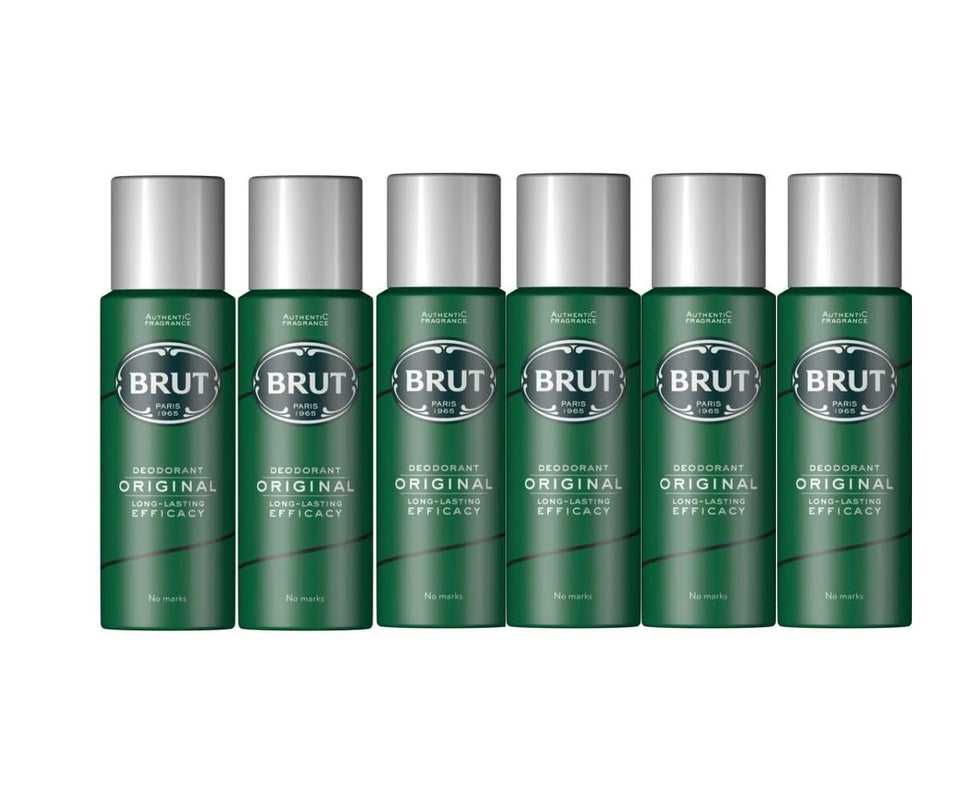 Brut Original Deodorant Spray 6x Pack for daily use.