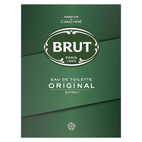 Brut Original EDT bottle closeup, showcasing a classic masculine fragrance.