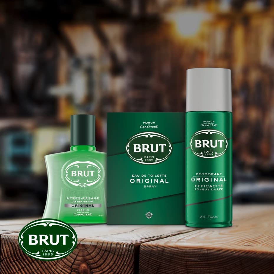 Brut Original EDT packaging highlighting daily wear value.