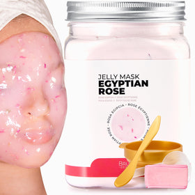 BRÜUN Jelly Mask Egyptian Rose jar front view with jelly texture for spa-like routine