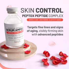 BRÜUN Peptox ampoule close-up for at-home hydration routine.