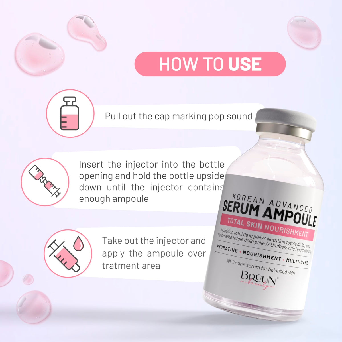 BRÜUN Total Care Complex Ampoule packaging front view, compact and ready for routine.