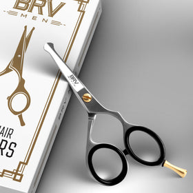 BRV MEN beard and mustache trimming with blunt-tip precision for delicate areas.