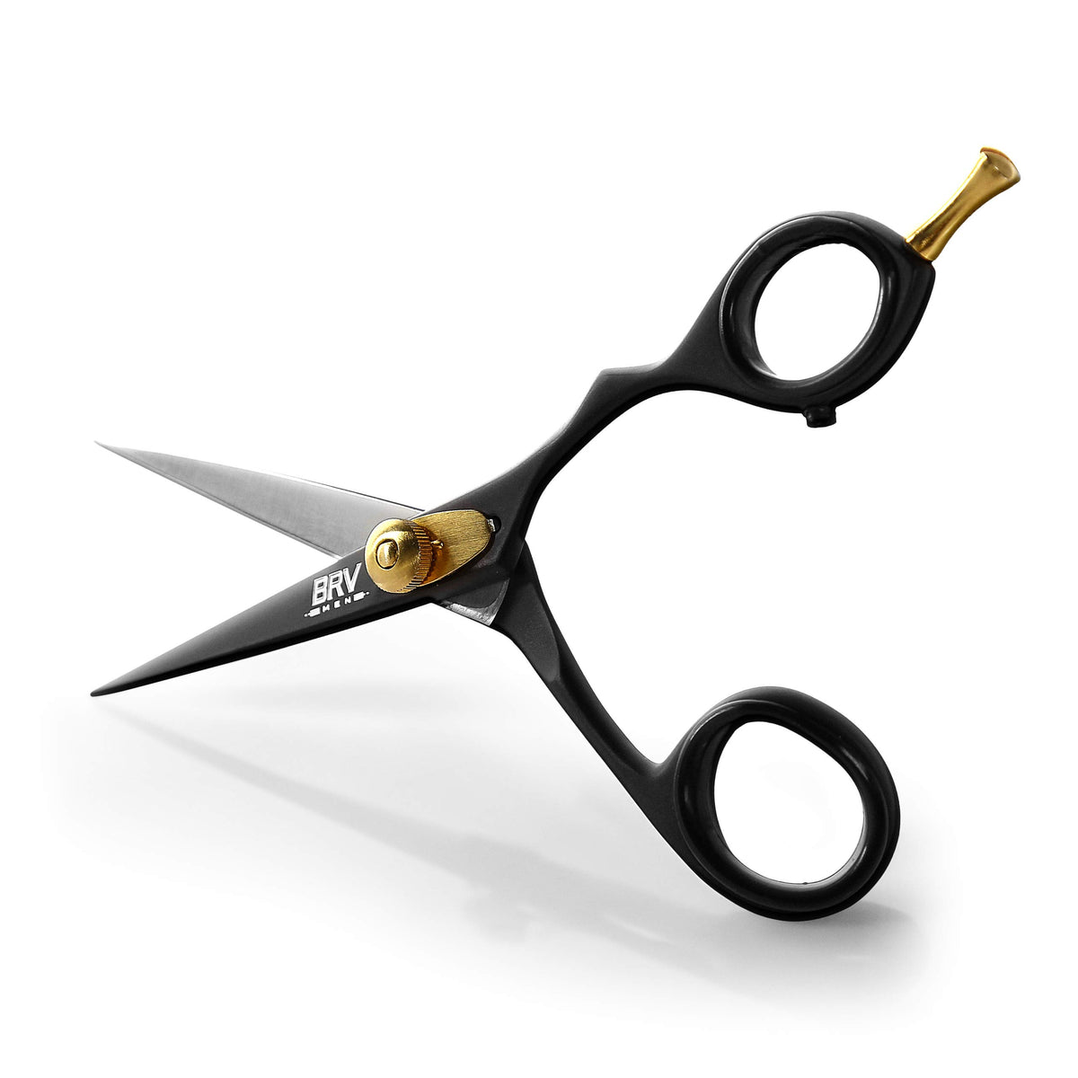 BRV MEN professional mustache scissors with hammer-forged edge for precise trimming.