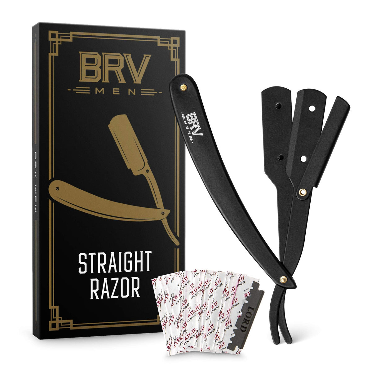 BRV MEN professional straight edge razor body with durable, rust-free precision