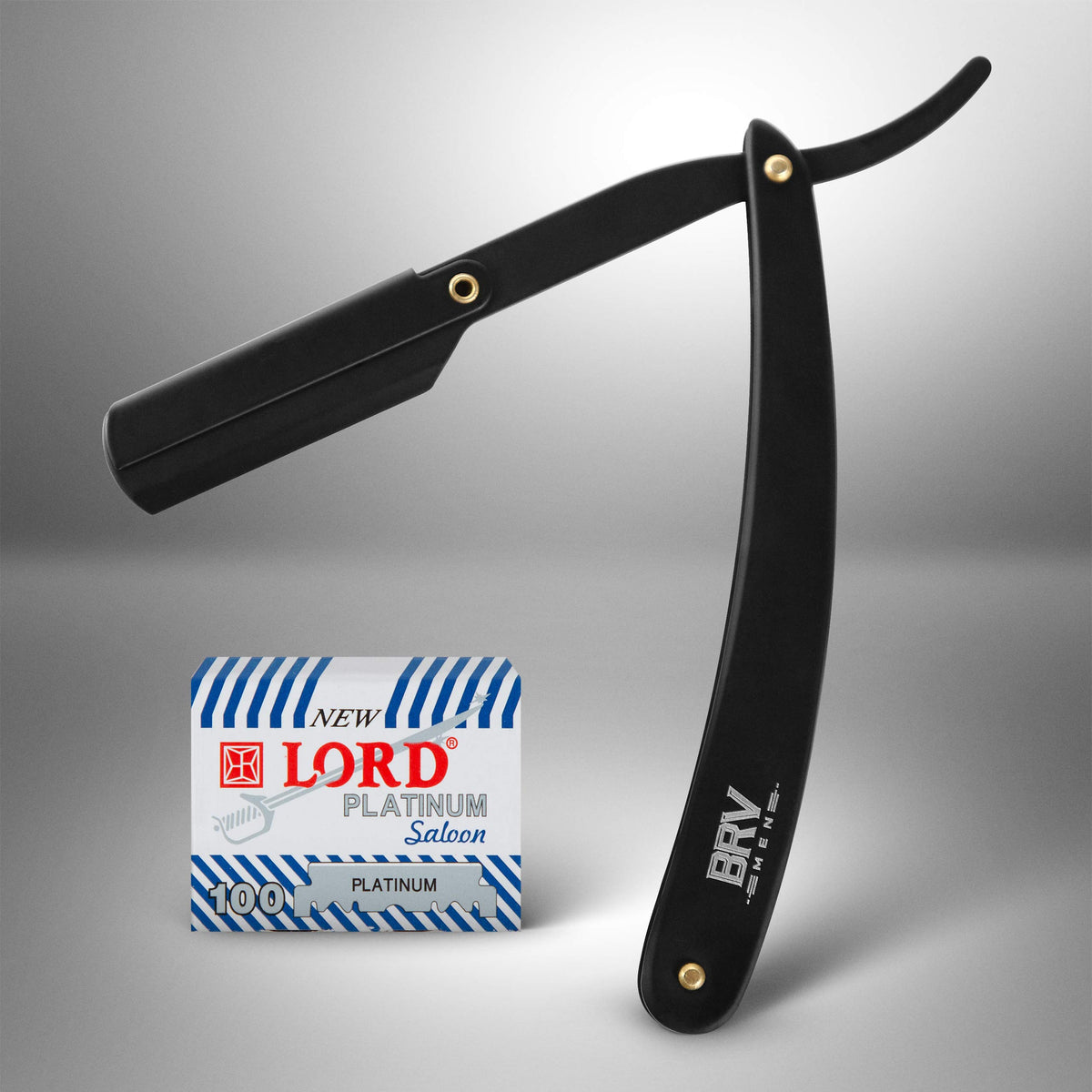 BRV MEN razor featuring golden brass pins for classic durability