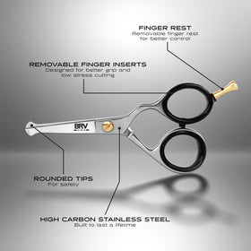 BRV MEN silver body with brass pins emphasizes durable, stylish grooming tool.
