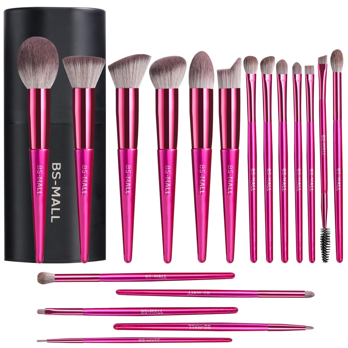BS-MALL 18-piece makeup brush set for versatile, flawless application.