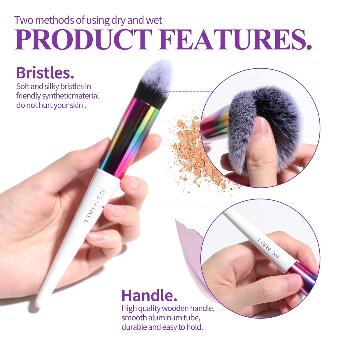 BS-MALL concealer brush under-eye for precise, streak-free concealment