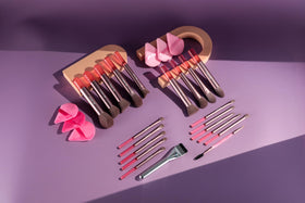 Eye makeup brushes enable seamless crease blending.
