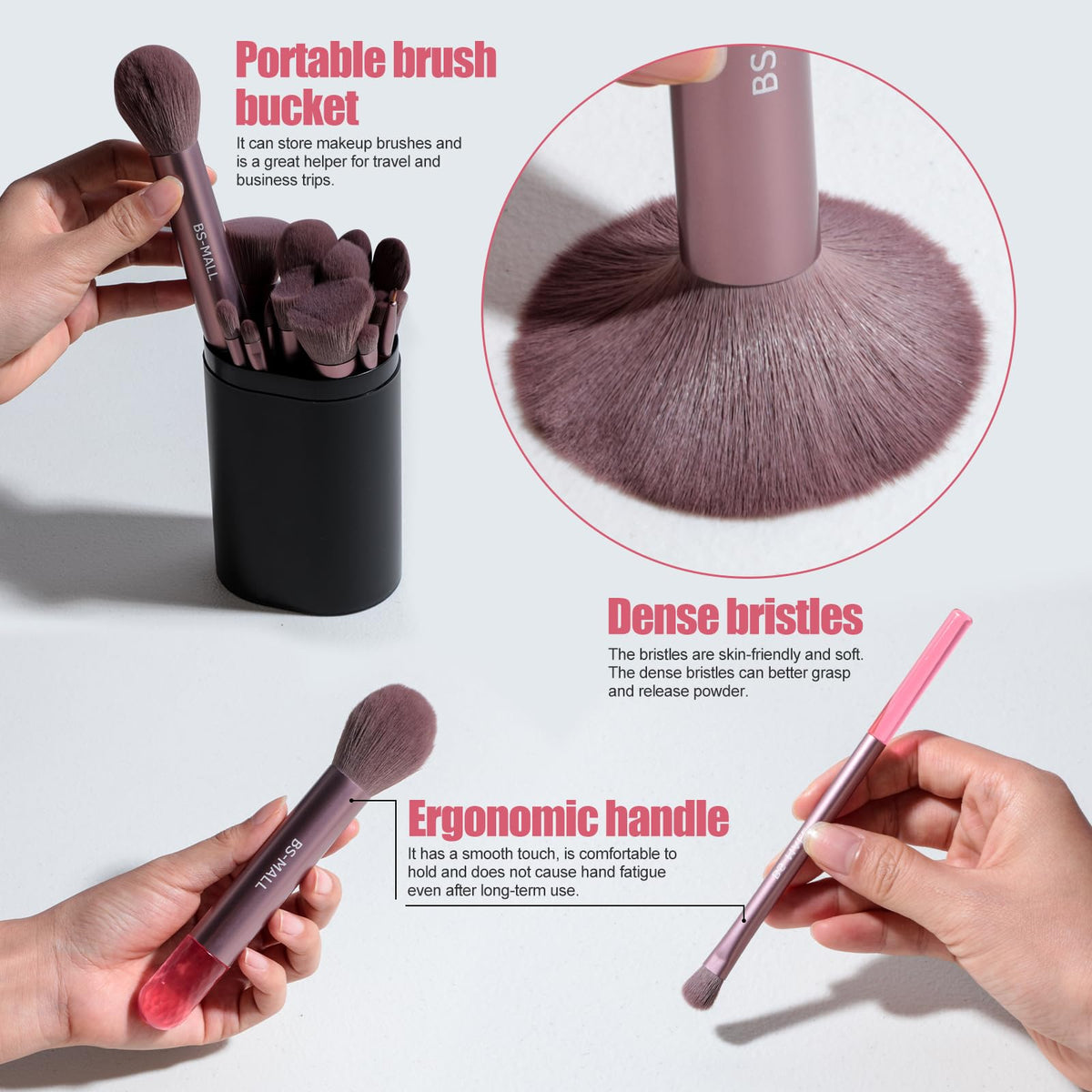 Eye shadow brushes provide pigment-rich blends.