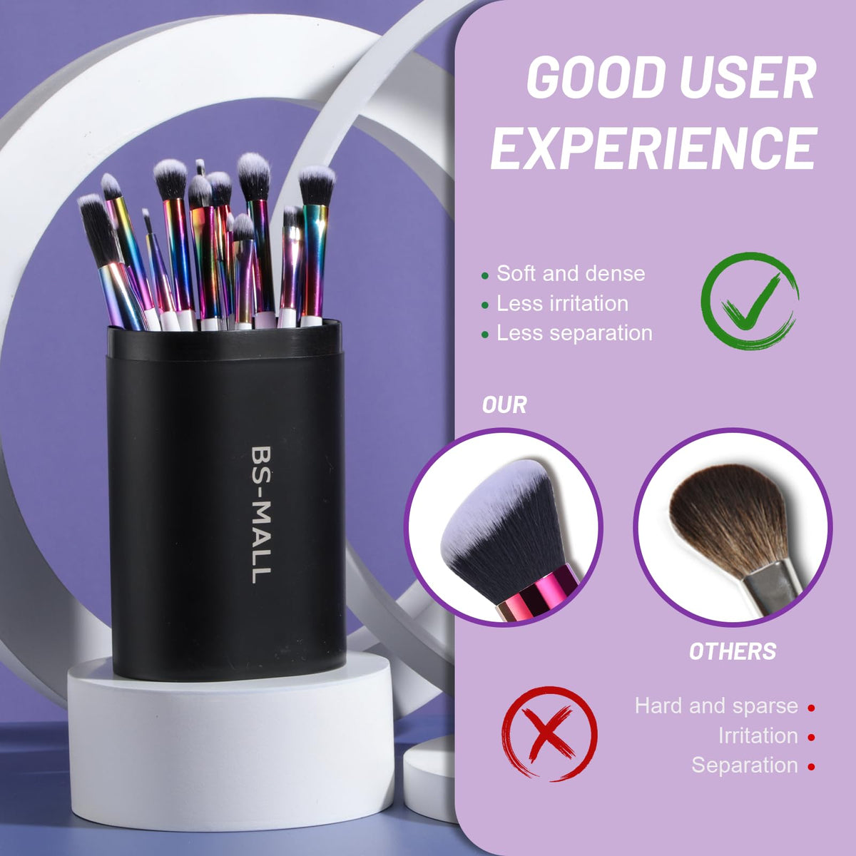 BS-MALL eyeshadow brush set for clean, even lids