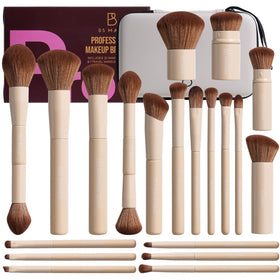 BS-MALL foundation brush from the 20-piece set for a smooth liquid finish