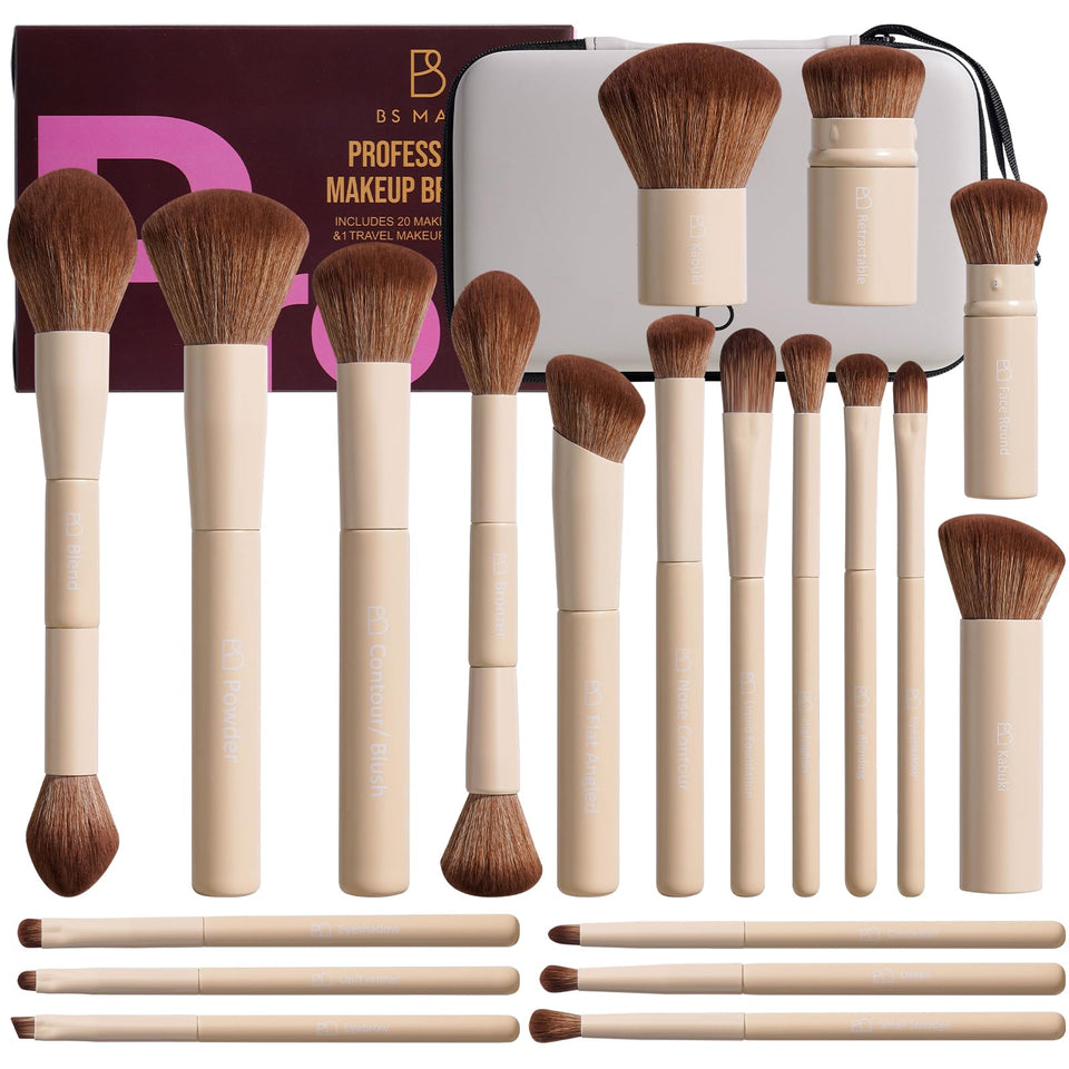 BS-MALL foundation brush from the 20-piece set for a smooth liquid finish