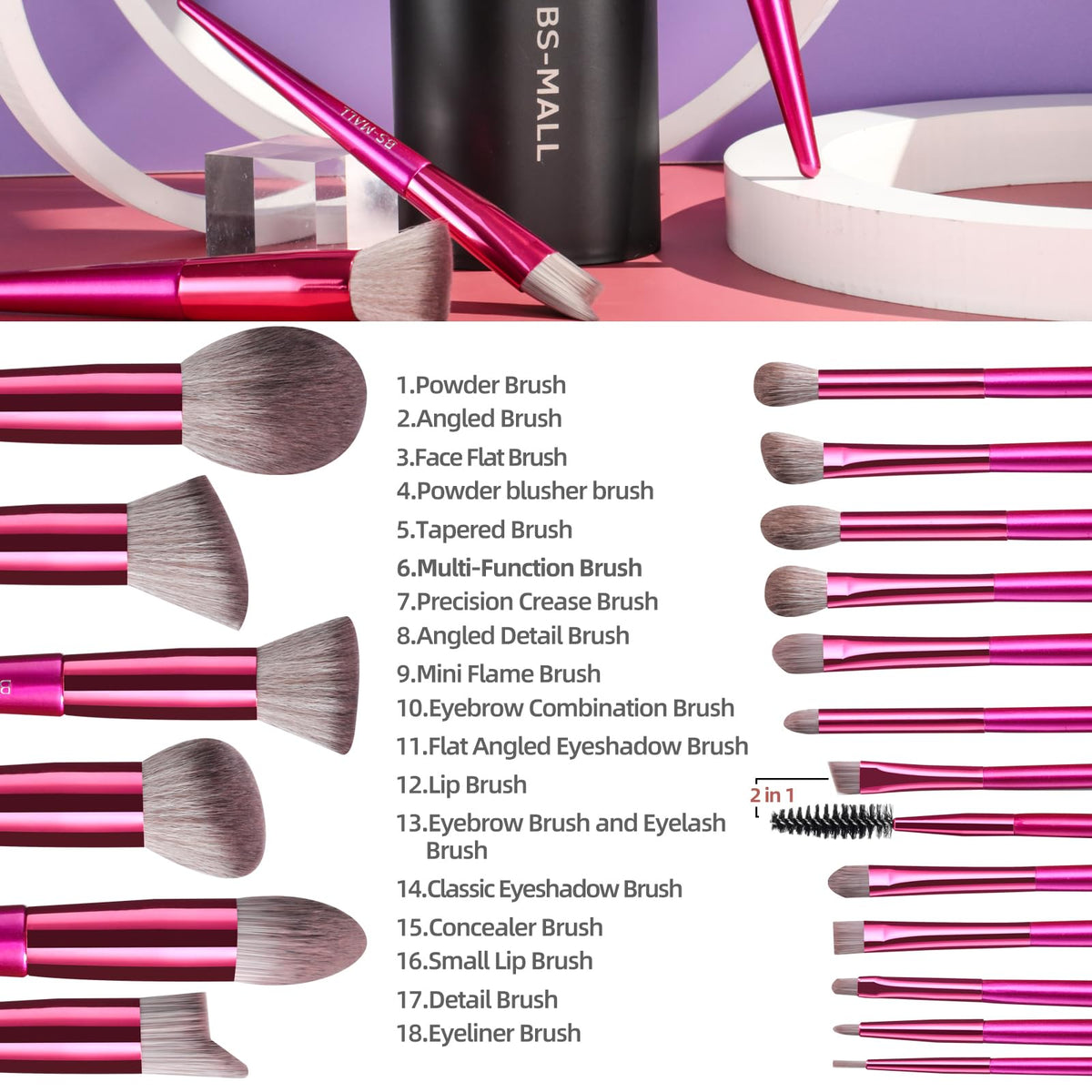 BS-MALL foundation brush for smooth, even liquid foundation application.