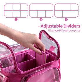 BS-MALL makeup bag highlighting clear TPU cover for easy cleaning and visibility.