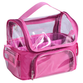 BS-MALL makeup bag with transparent PVC cover for quick visibility of contents.