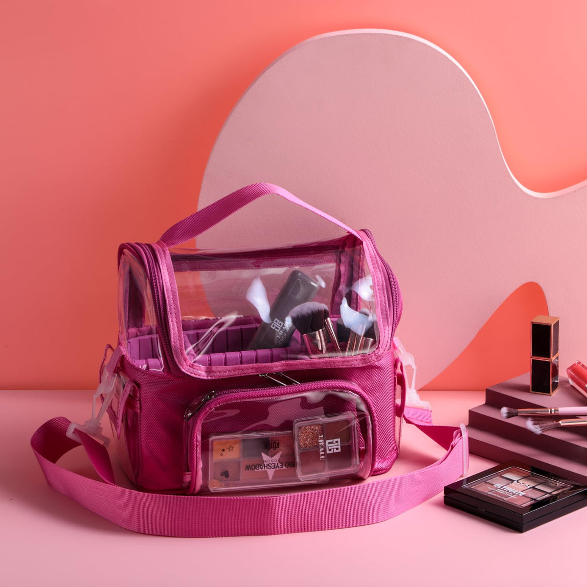 BS-MALL makeup bag built with water-resistant non-toxic PVC for protection against moisture.