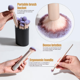 BS-MALL makeup brush case keeps tools protected and organized for travel.