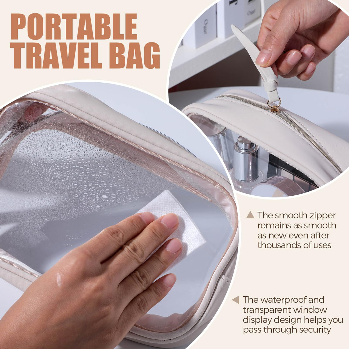 BS-MALL Makeup Organizer Travel-Size Transparent: keeps cosmetics neatly arranged on the go