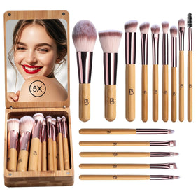 BS-MALL travel makeup brush set with kabuki brush for quick on-the-go touch-ups