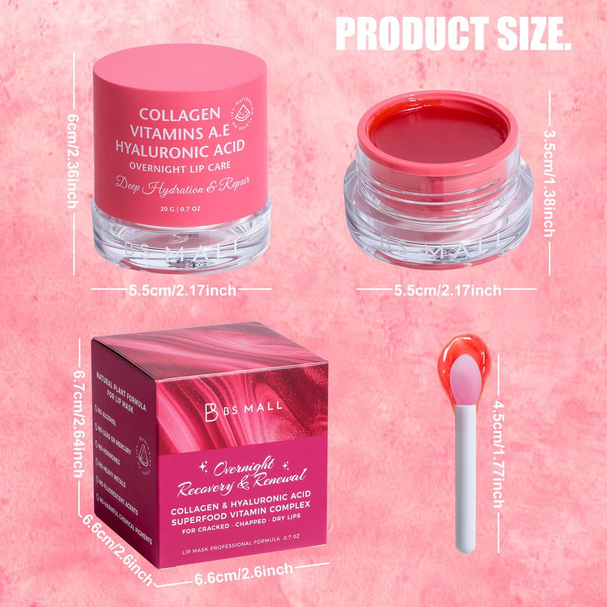 BS-MALL Watermelon glossy finish lip balm adds shine with a lightweight feel.
