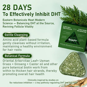 BSAPY polygonum-tea-tree essence close-up highlights natural DHT blocker ingredients.