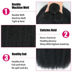 BSBU Kinky Straight Bundles each 100g for consistent weight and fullness.