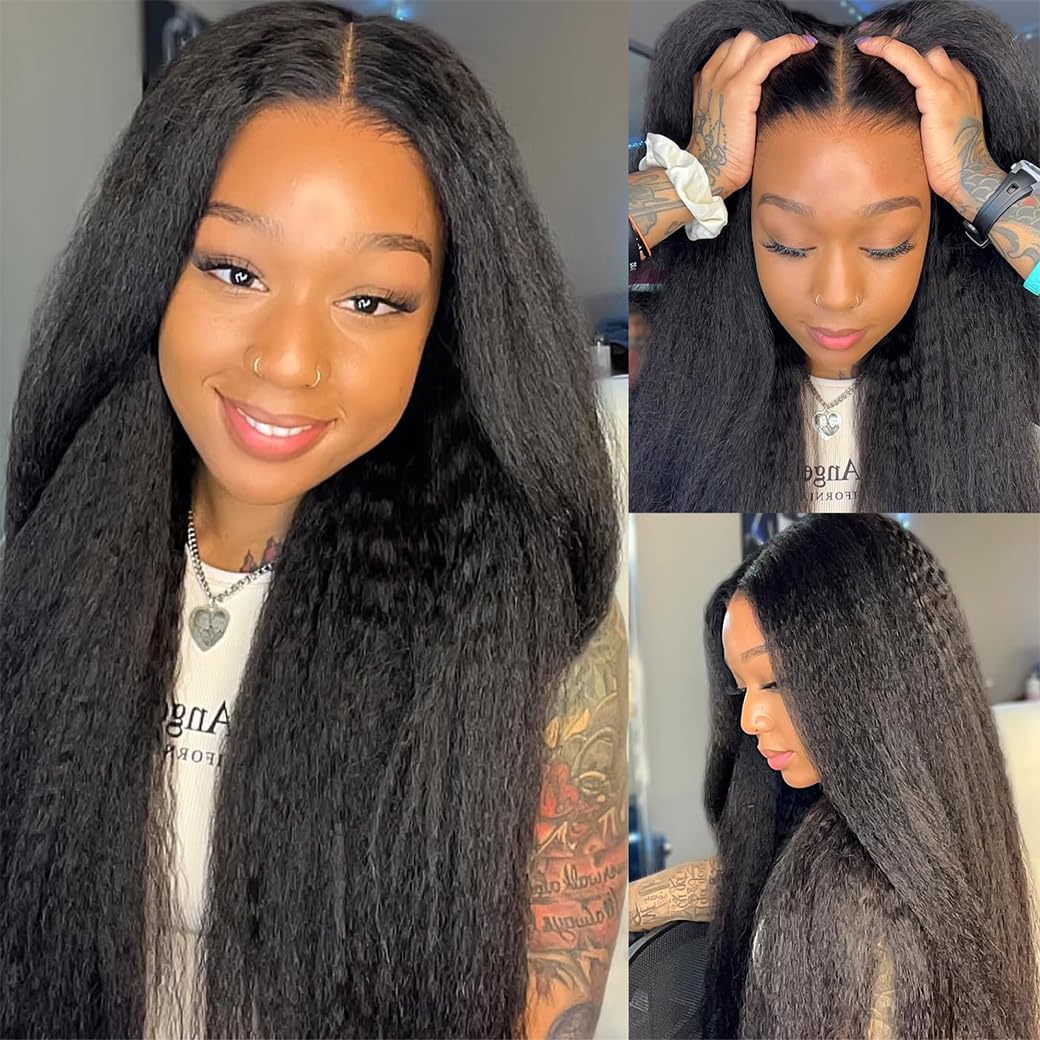 BSBU Kinky Straight Bundles in natural black color for seamless blends.