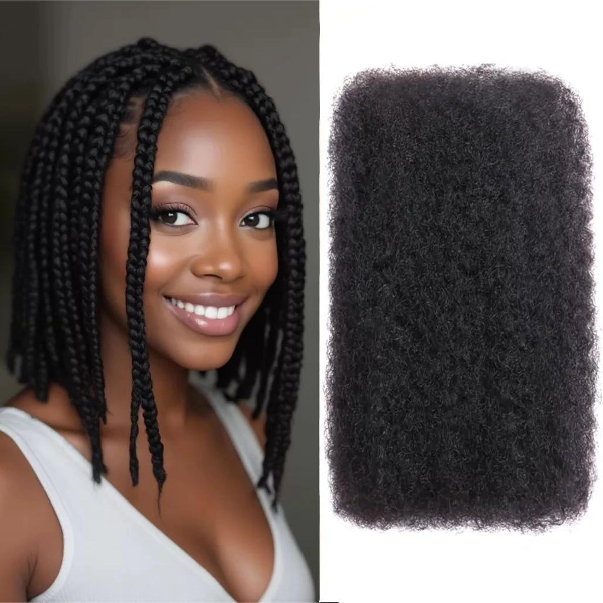 BSEVENI Afro Kinkys bulk hair 12inch for natural dreadlocks and easy styling