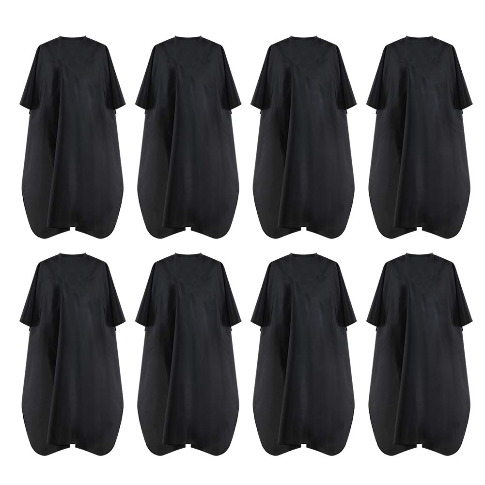 BSFHH black cape with metal snap closure for clean neck fit during haircuts.