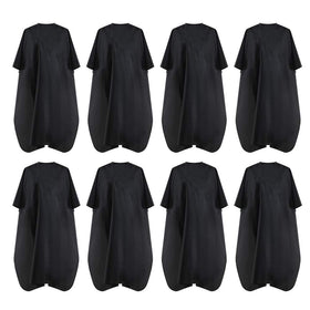 BSFHH black cape with metal snap closure for clean neck fit during haircuts.