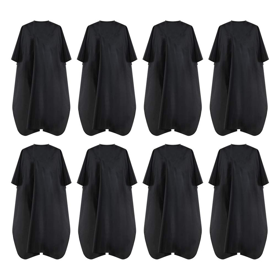 BSFHH black cape with metal snap closure for clean neck fit during haircuts.