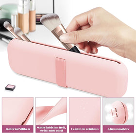 BSJIASHIWEI compact travel case fits 12 full-size brushes for versatile makeup on the go.