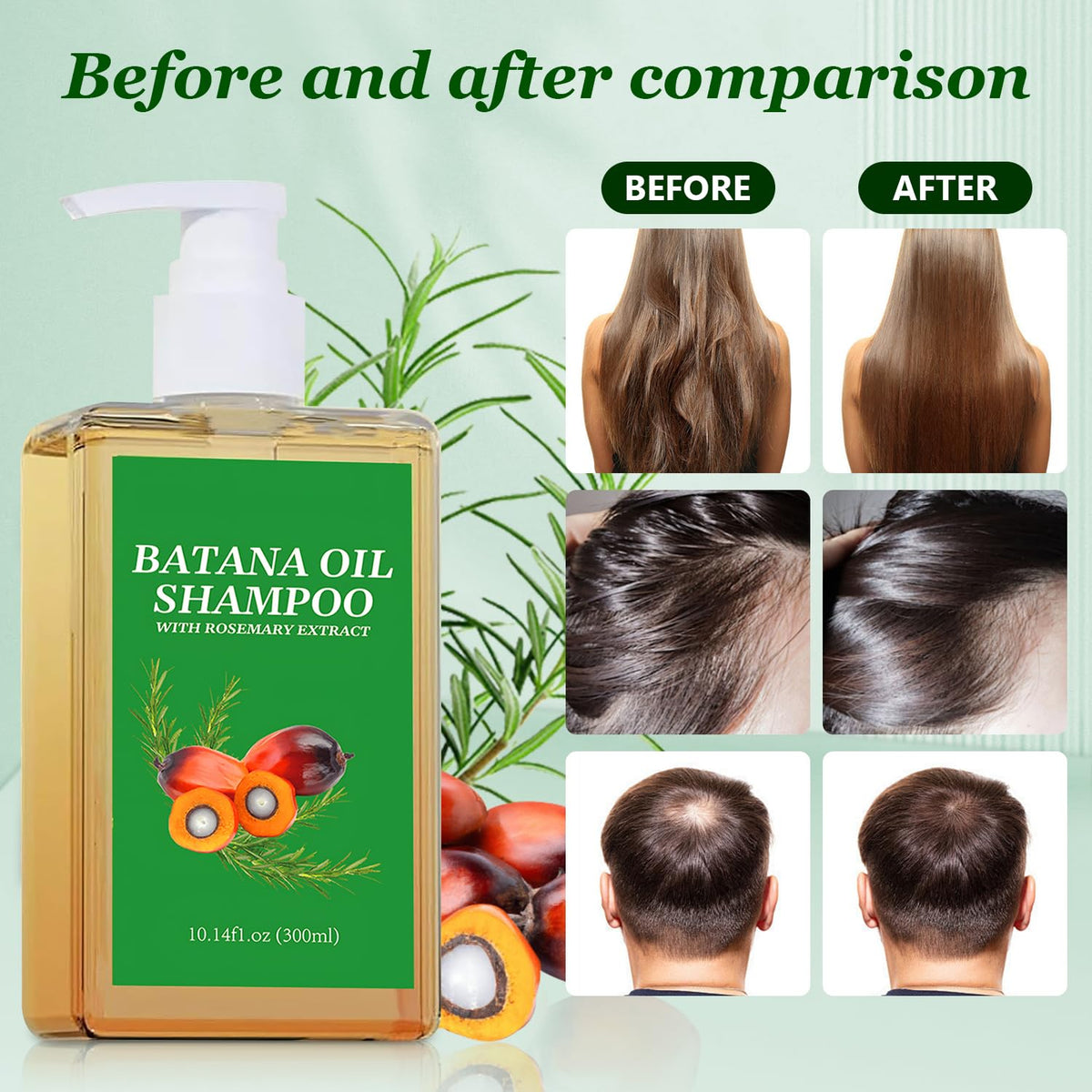 BSMAX Batana Oil Shampoo after wash adds fullness and shine.