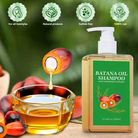BSMAX Batana Oil Shampoo label highlights rosemary essence for herbal care.