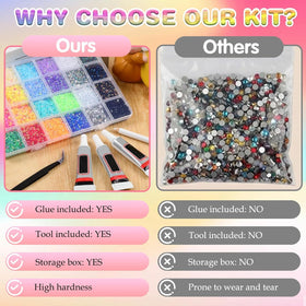 BSpecter multicolor 3mm resin rhinestones add vibrant shimmer.
