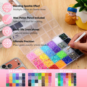 BSpecter precision tweezer handling rhinestones with accuracy.