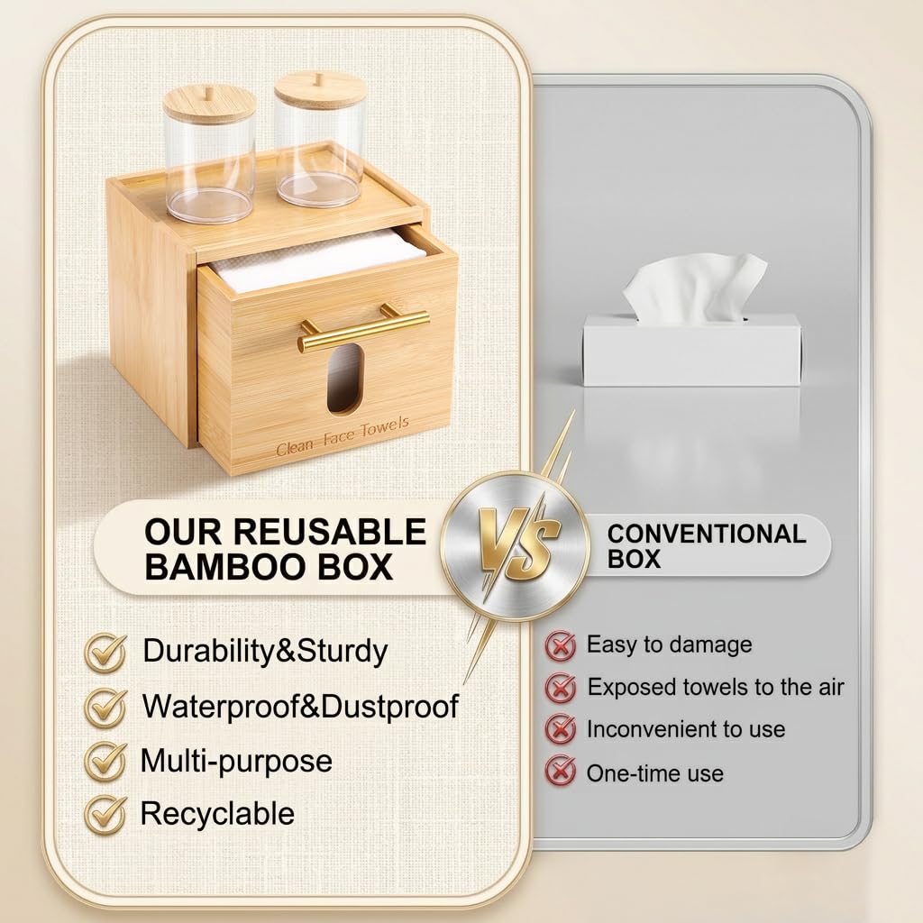 BSSN bamboo wall-mount display demonstrates space-saving bathroom organization