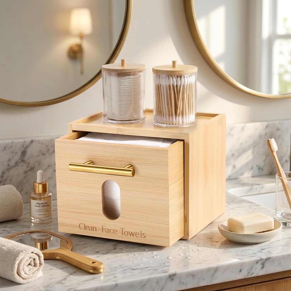 BSSN bamboo finish resists moisture for daily bathroom use