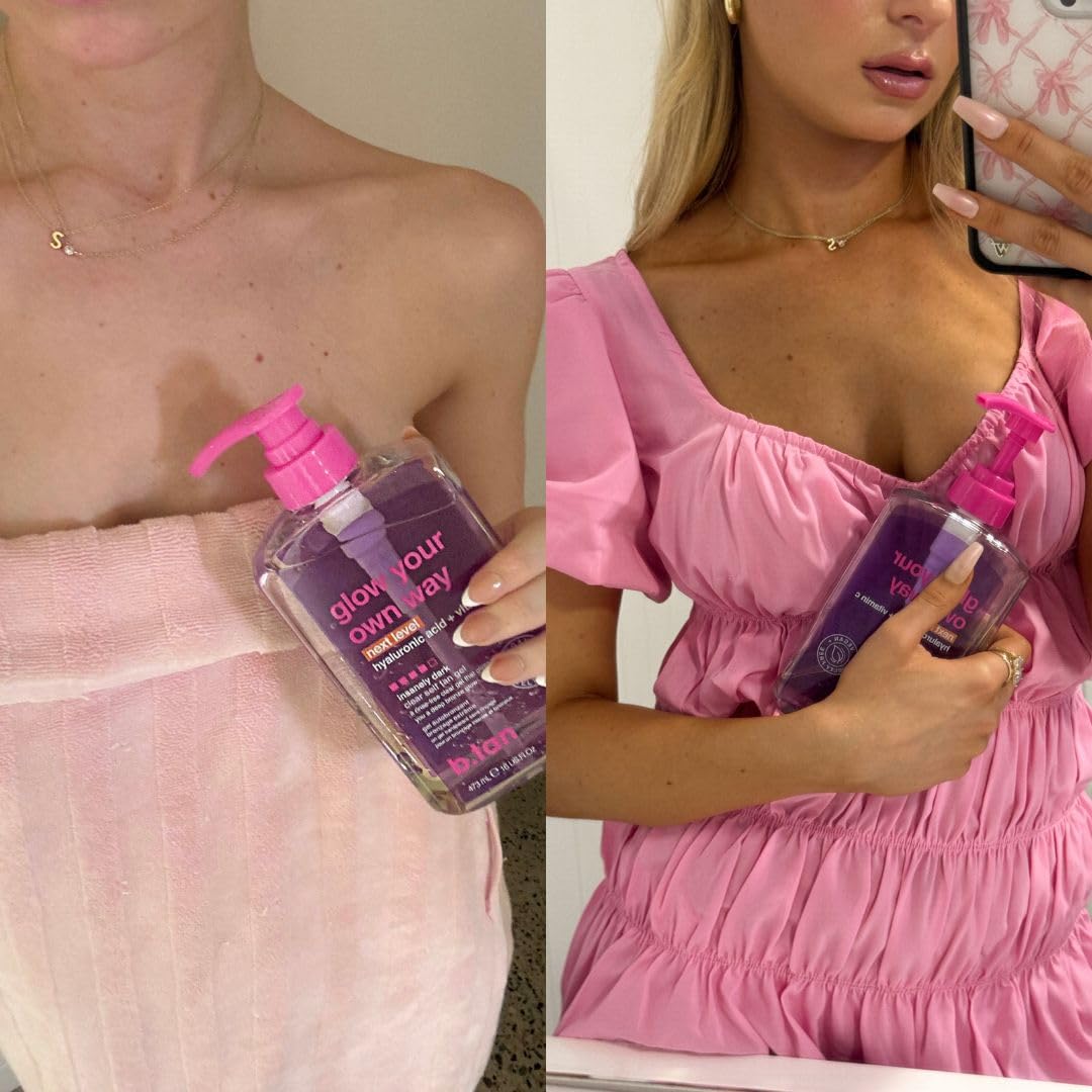 Dark shade label highlights the rich color option for deeper tans.
