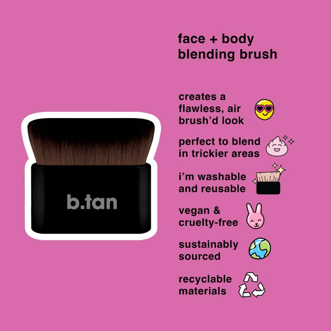 BTAN blending brush used on hands and feet for even contouring.